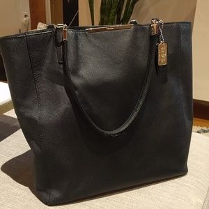 Coach Black leather work tote